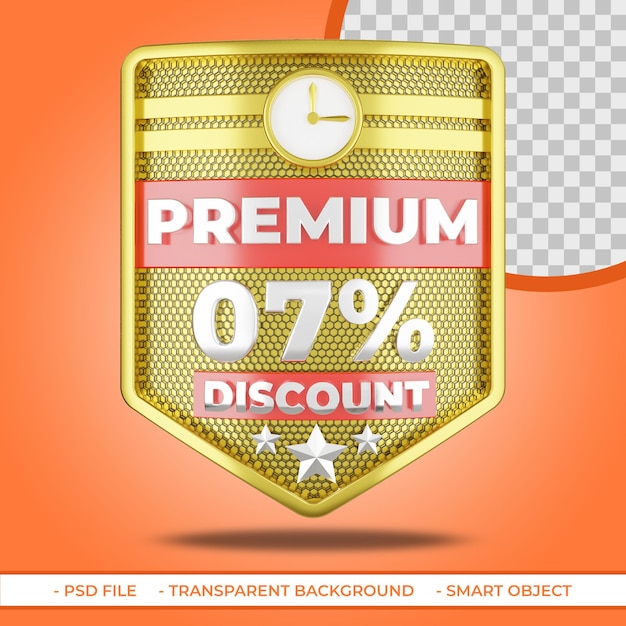 PSD pack premium 07 remise bouclier d'or 3d