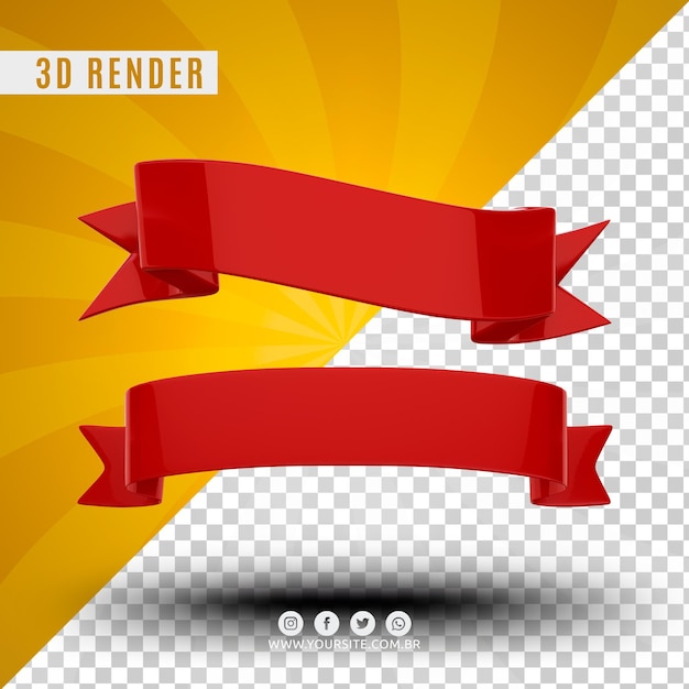 pack de rubans pour les promotions et campagnes 3d