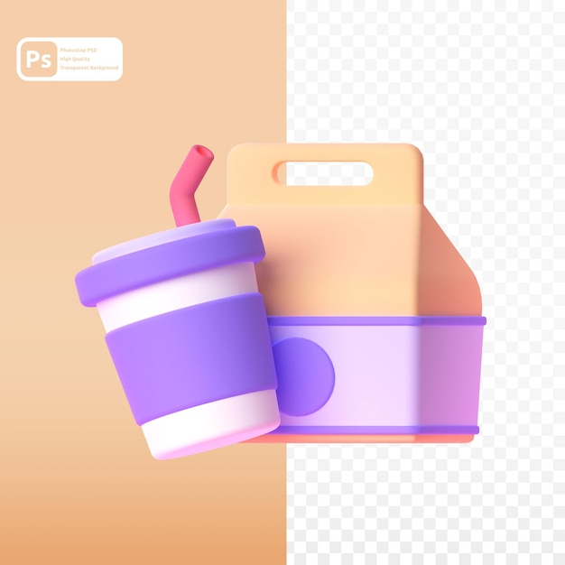 PackageBox in 3D-Rendering für grafische Asset-Webpräsentationen oder andere