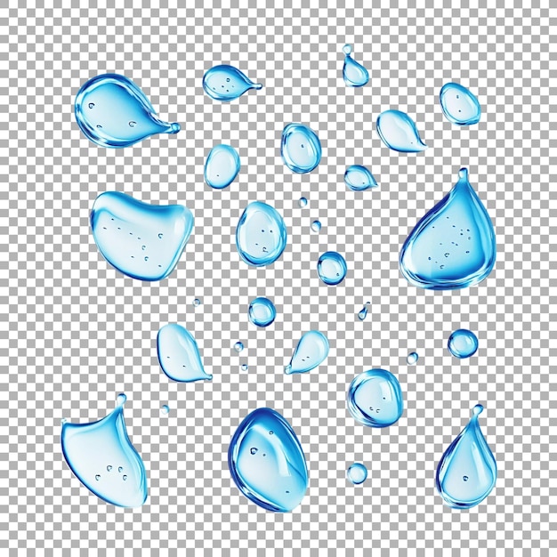 PSD pacote png de gotas de água em fundo transparente ai gerado