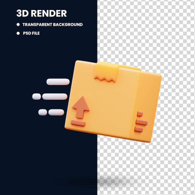 PSD pacotes a caminho, ilustrações de renderização 3d
