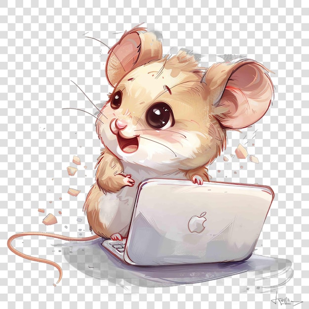 PSD pad del mouse sfondo trasparente acquerello clipart