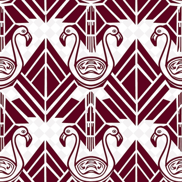 PSD padrão art deco com um tipo de ícone flamingo e geometric li abstract natural pattern vector design