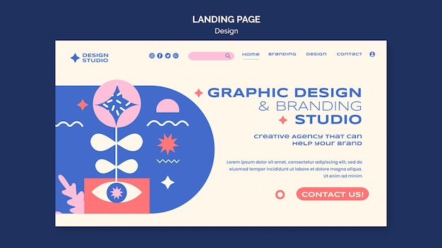 PSD page de destination de la conception graphique