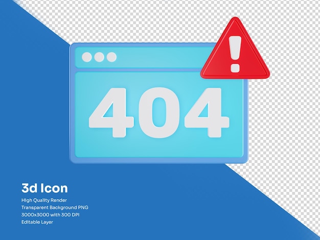 PSD page d'erreur web 404 rendu d'icône 3d