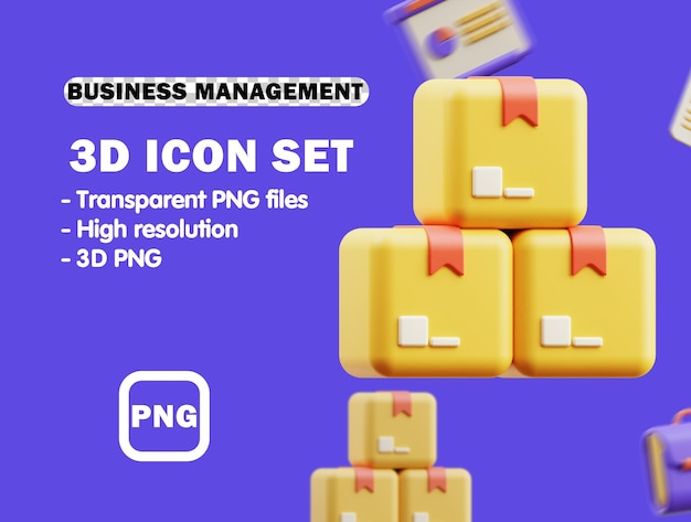 Paket 3D Business Management 3D-Icon-Rendering