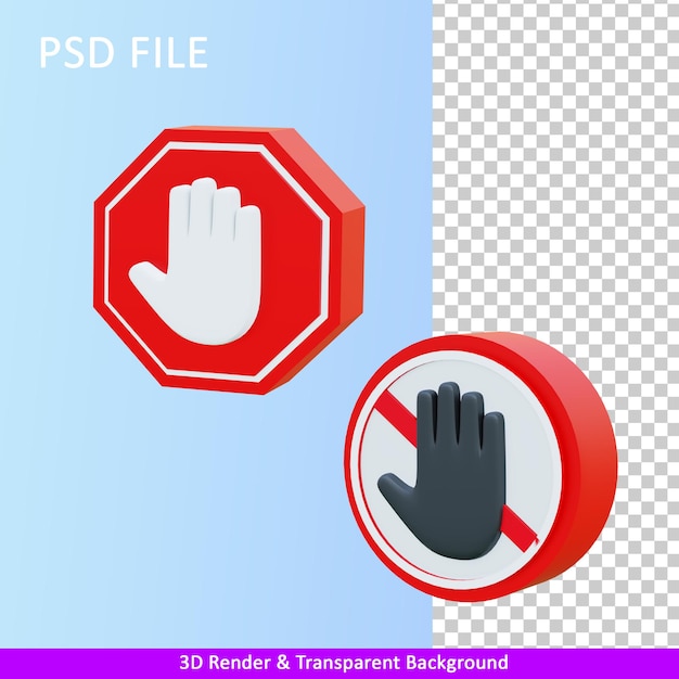 PSD panneau de signalisation illustration de rendu 3d