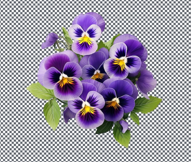 PSD pansies encantadoras isoladas em fundo transparente