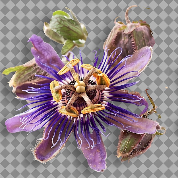 PSD passionflower tipo de erva passiflora incarnata forma de erva objeto isolado em fundo limpo