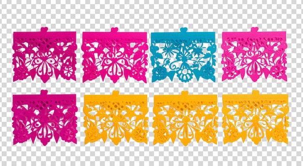 PSD peças de festa papel picado png transparente