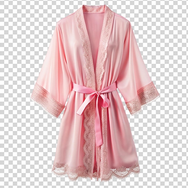 PSD peignoir rose isolé sur un fond transparent