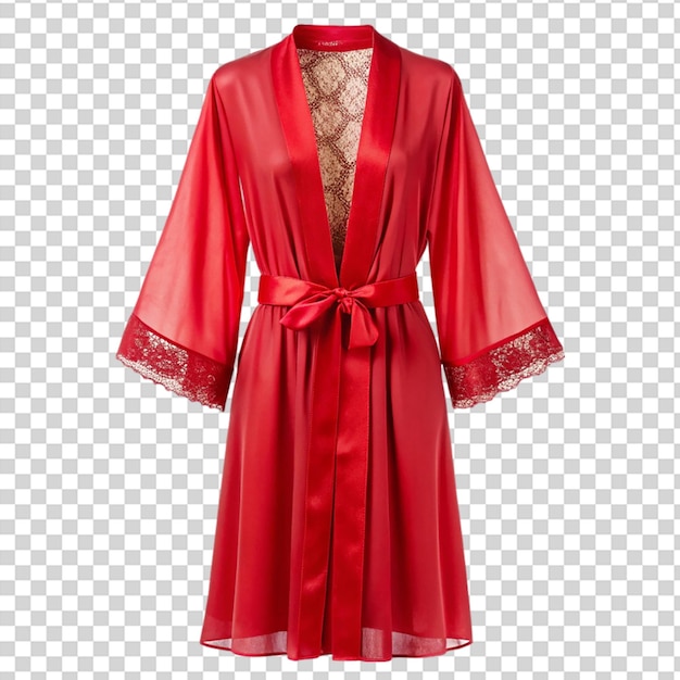 PSD peignoir rouge isolé sur un fond transparent