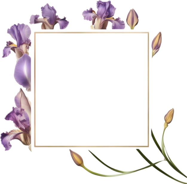 Peinture colorée du cadre floral d'Iris