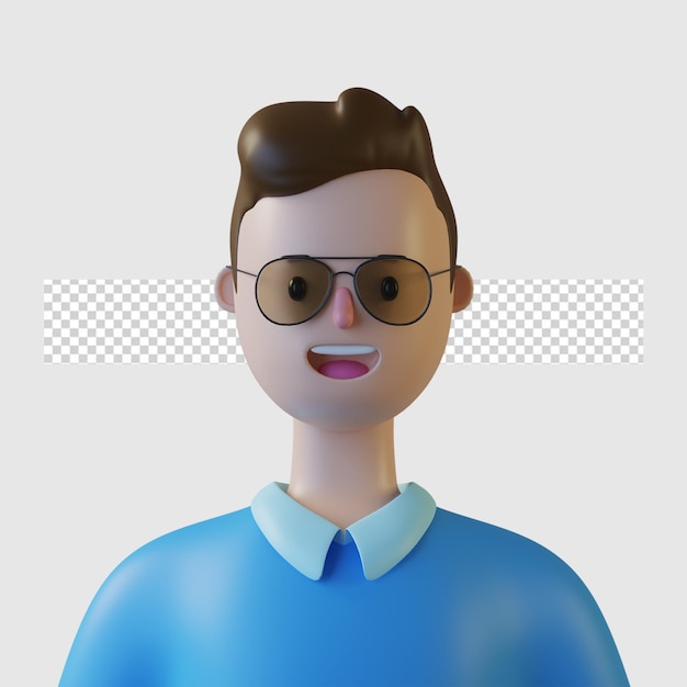 Personagem de desenho animado 3D isolada em renderização 3D