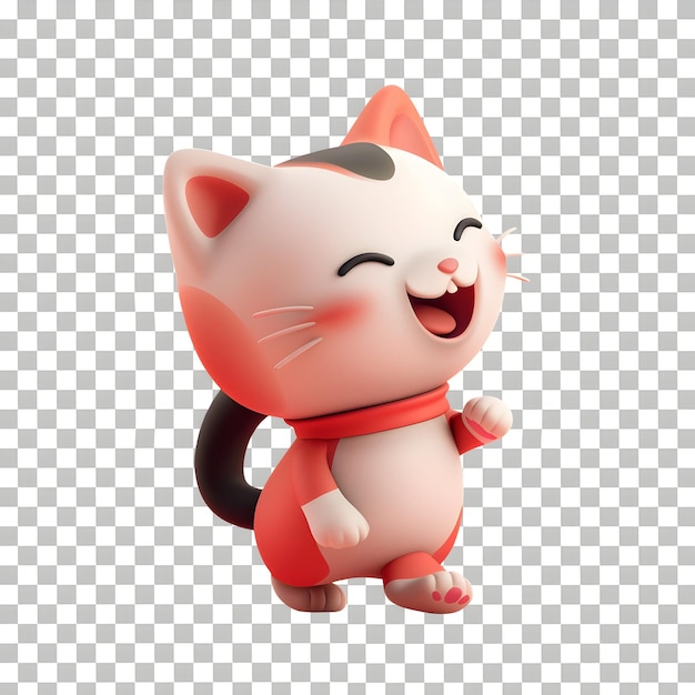 PSD un personnage de chat adorable sur un fond transparent