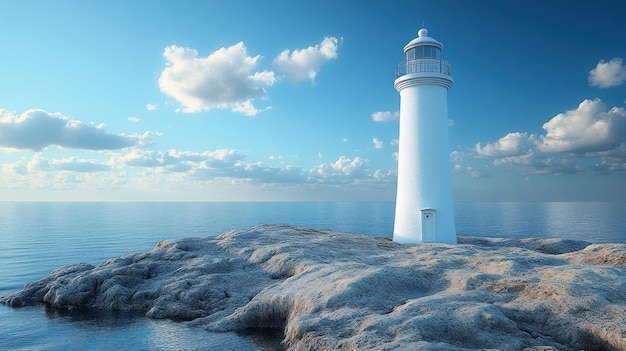 PSD un phare sur une côte rocheuse