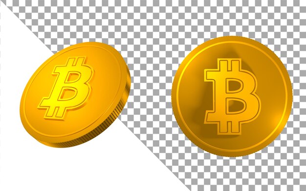 PSD pièces de monnaie crypto-monnaie rendu 3d bitcoin btc