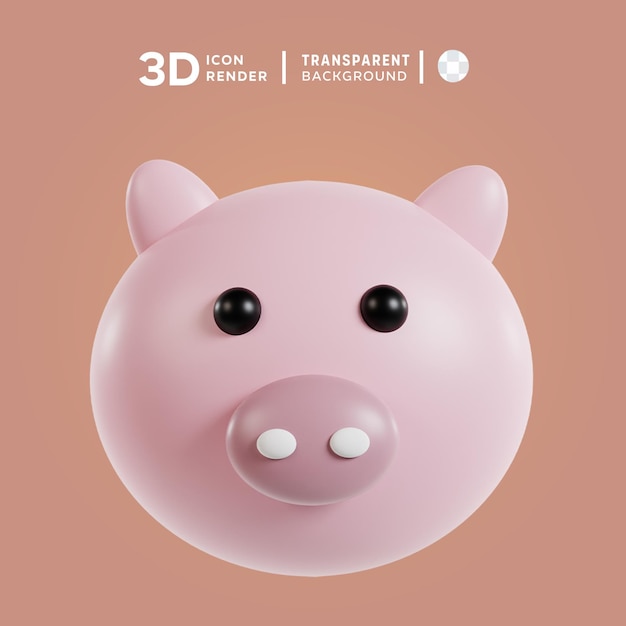 PIG ilustração 3D renderizando ícone 3D colorido isolado