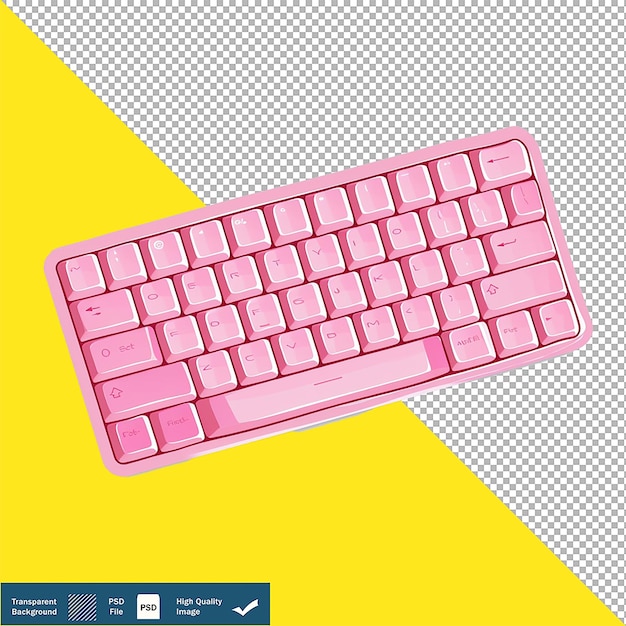 PSD pink keyboard vector sticker auf durchsichtigem hintergrund png psd