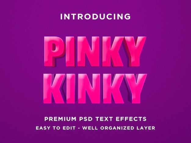 Pinky Kinky - Modèle PSD d'effet de texte 3D