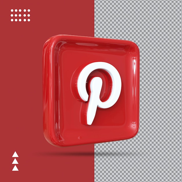 Pinterest Icône 3d Médias Sociaux