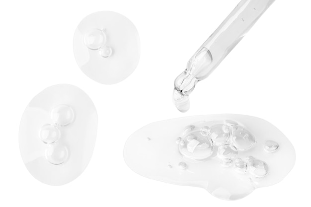 PSD pipeta e swabs de gel grandes gotas de gel bolhas gel de soro óleo de retinol png