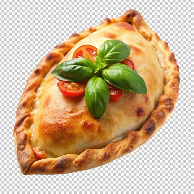 PSD pizza calzone tradizionale italiana chiusa su sfondo trasparente