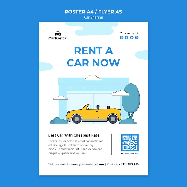 Plakatvorlage für Carsharing-Dienste