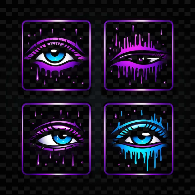 PSD png creative emoji neon line moderne design-elemente für lebendige und fesselnde kunstwerke