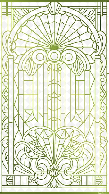 Png Design de carte postale Art déco avec cadre vintage Style de conception Décoration Outline Arts Scribble Décoratif