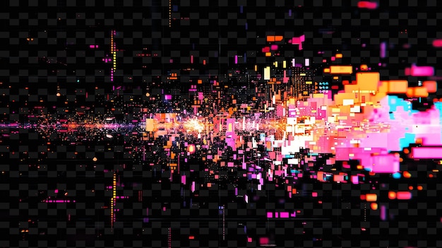 PSD png digital noise glitch mit zufälligen pixelmustern glitch art eine illustration textur hintergrund