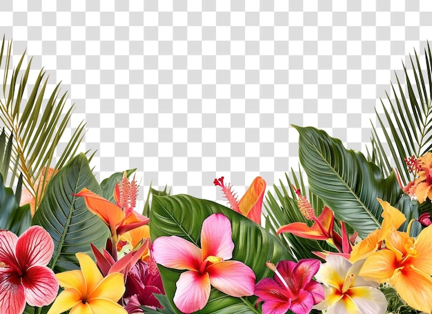 PSD png fleurs tropicales à la frontière de la nature plante en plein air