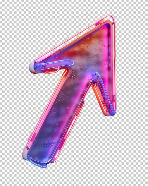 PSD png futurista neon flecha púrpura