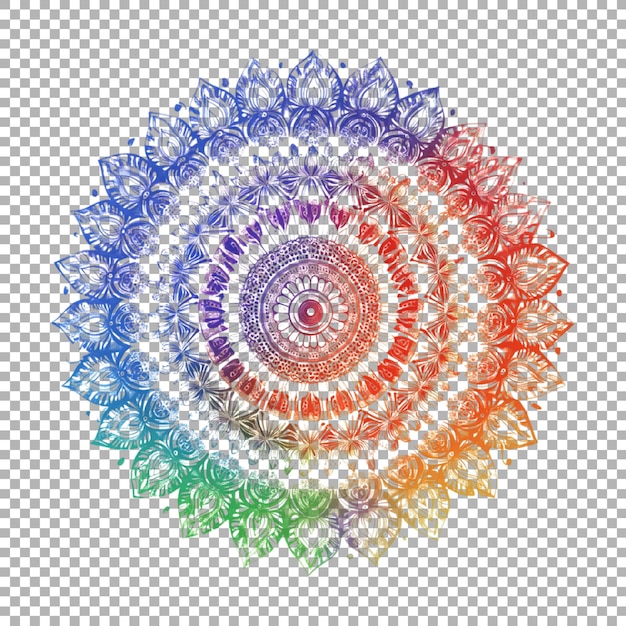 PSD png indische traditionelle mandala-kunst auf durchsichtigem hintergrund ai generiert