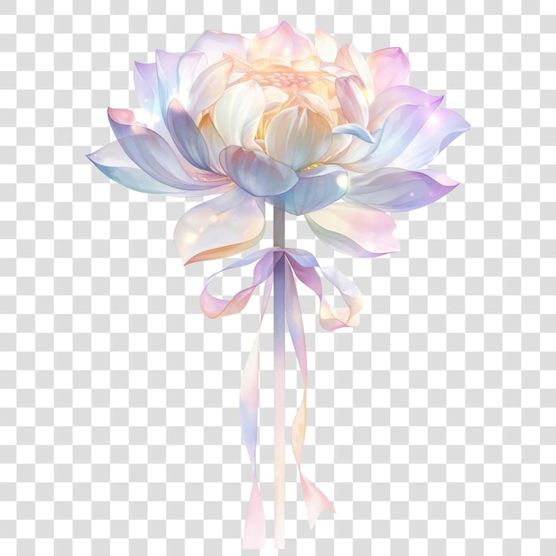 PSD png-lotus-illustration mit aquarellblumen