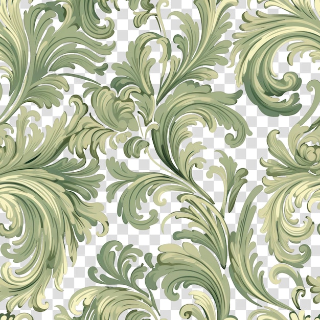 PSD png padrão vintage fundo verde silenciado papel de parede criatividade