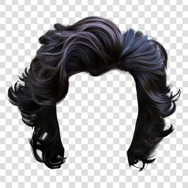 PSD png perruque ultra-réaliste pour hommes coiffure coiffure élégante