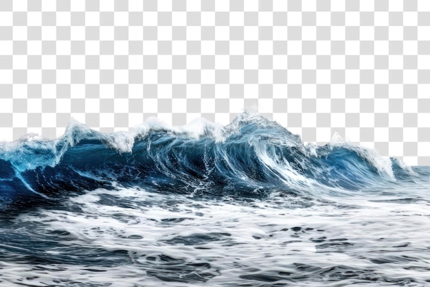 PSD png des vagues océaniques dynamiques s'écrasent puissamment