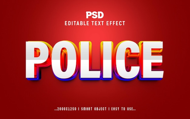 Police 3D éditable style d'effet de texte Psd