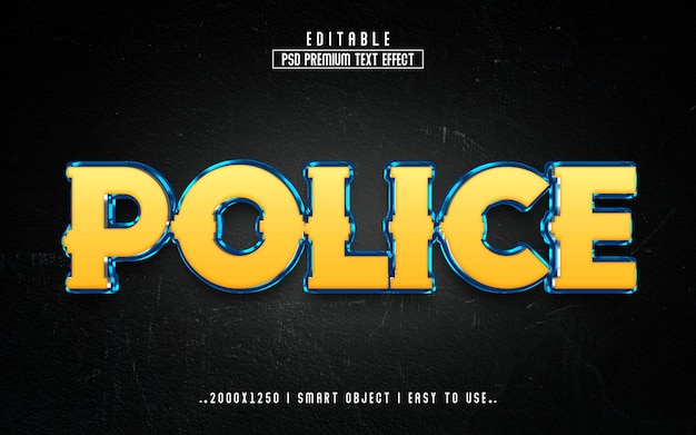 PSD police 3d effet de texte modifiable psd avec fond premium