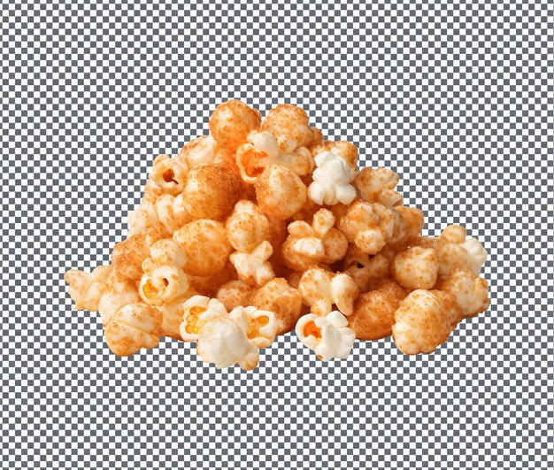 PSD popcorn de açúcar de canela muito saboroso isolado em fundo transparente