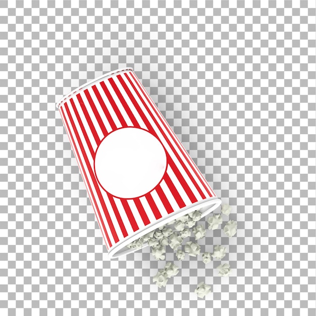 PSD popcorn salgado isolado em fundo simples lanches conceito de colocação plana