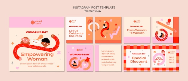 PSD post di instagram per la celebrazione della festa della donna