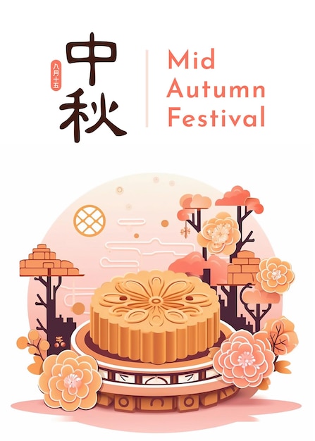 PSD poster-design für das happy mid autumn festival social media post für chinesische feiertage