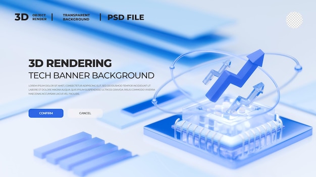 PSD poster für die 3d-modell-rendering-technologie