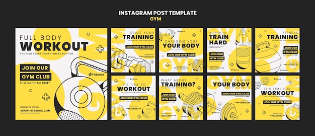 Les posts d'entraînement au gymnase sur Instagram