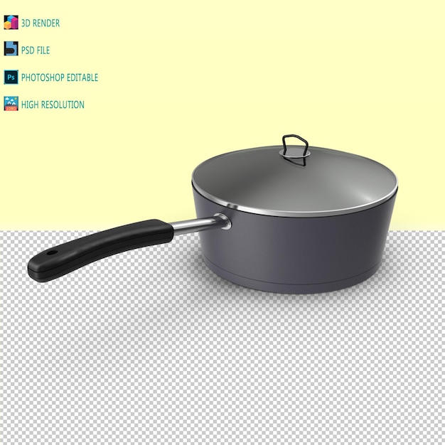 PSD pot de cuisine 3d render psd