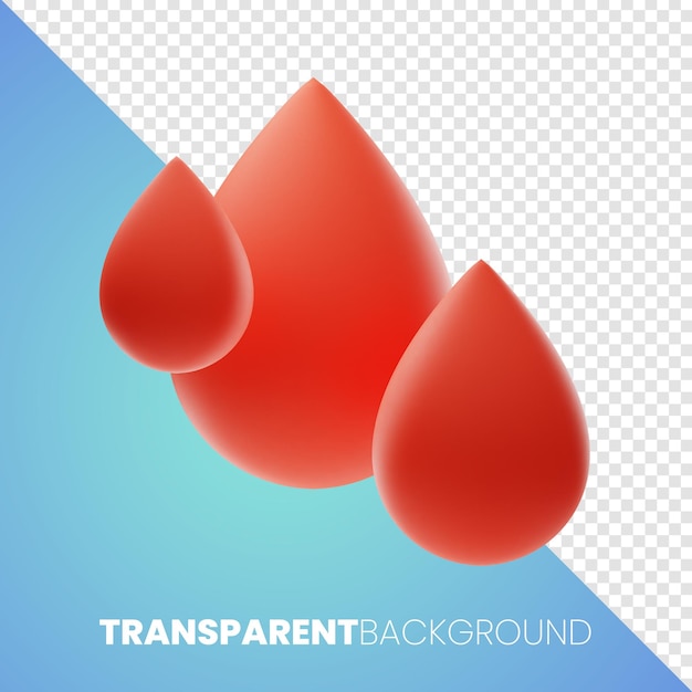 Premium Blood Drop Health Icône médicale rendu 3d PNG fond transparent