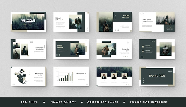 Présentation minimaliste Diapositive VIntage Green Forest Power Point Landing Page Keynote