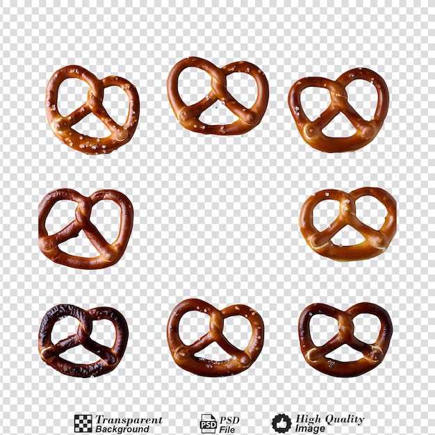 PSD pretzels isolados em fundo transparente